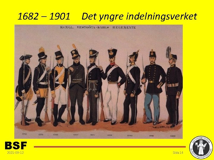 1682 – 1901 BSF 2021 -09 -12 Det yngre indelningsverket Sida 14 