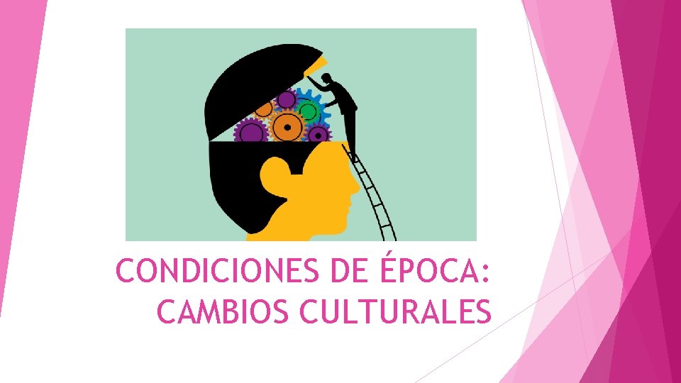 CONDICIONES DE ÉPOCA: CAMBIOS CULTURALES 