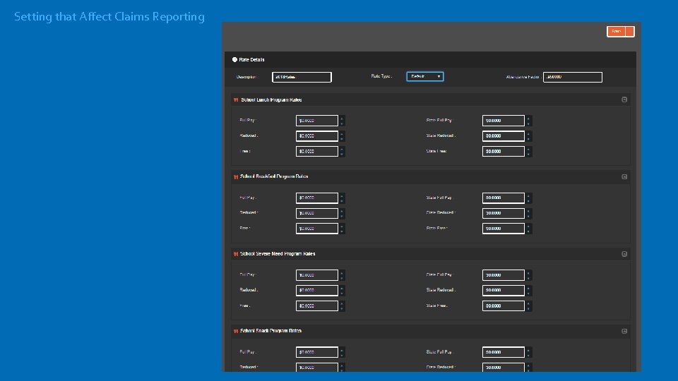 Setting that Affect Claims Reporting 