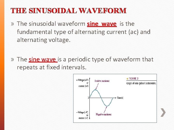 THE SINUSOIDAL WAVEFORM » The sinusoidal waveform sine wave is the fundamental type of THE SINUSOIDAL WAVEFORM » The sinusoidal waveform sine wave is the fundamental type of