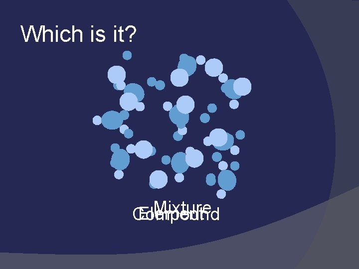 Which is it? Mixture Element Compound 