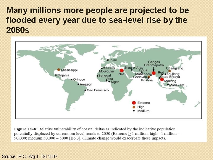 Many millions more people are projected to be flooded every year due to sea-level