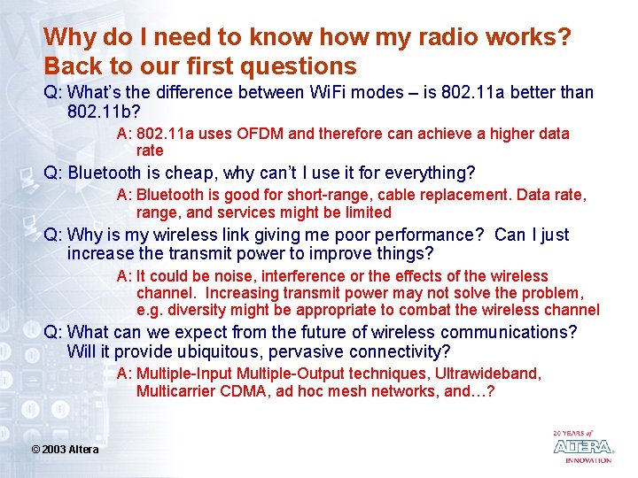 Why do I need to know how my radio works? Back to our first