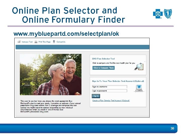www. mybluepartd. com/selectplan/ok 30 