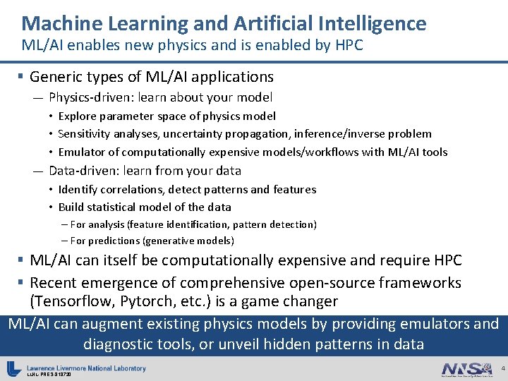 Machine Learning and Artificial Intelligence ML/AI enables new physics and is enabled by HPC