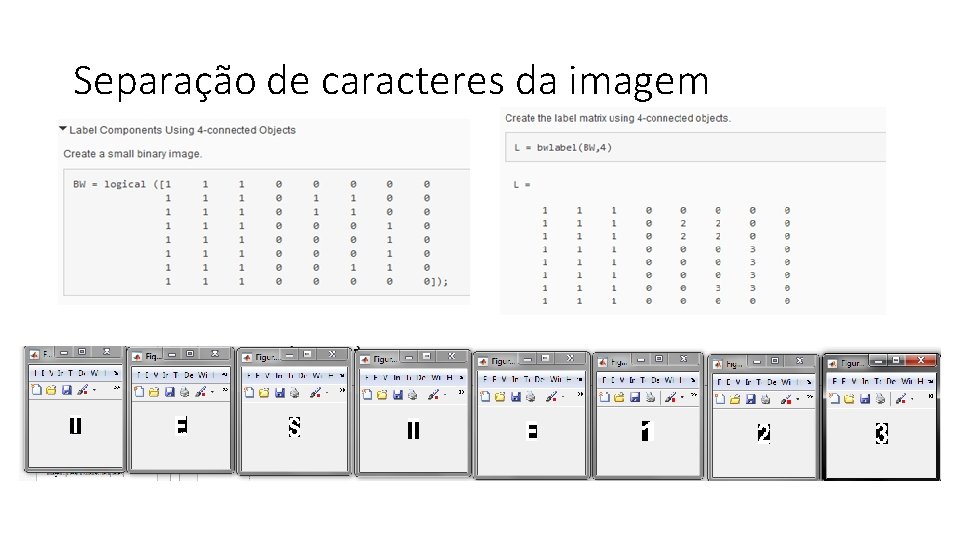 Separação de caracteres da imagem 