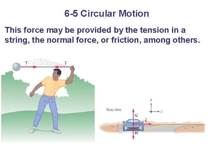 6 -5 Circular Motion This force may be provided by the tension in a