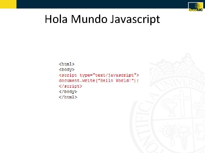 Hola Mundo Javascript 