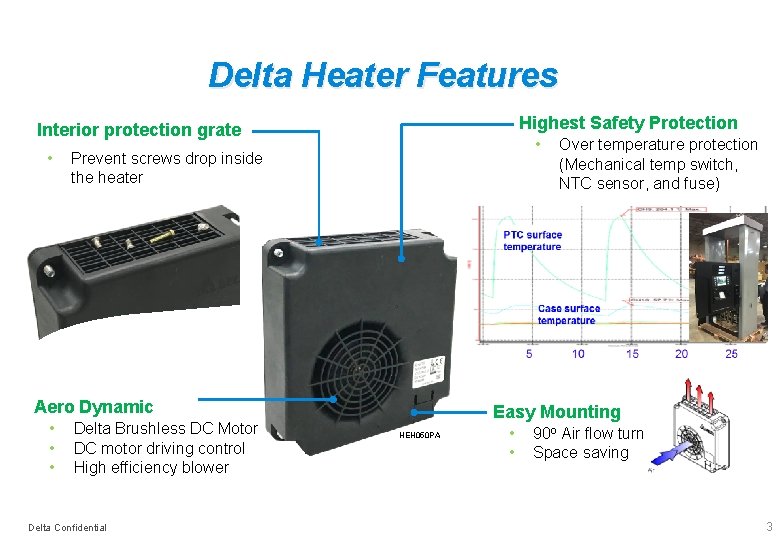 Delta Heater Features Highest Safety Protection Interior protection grate • • Prevent screws drop