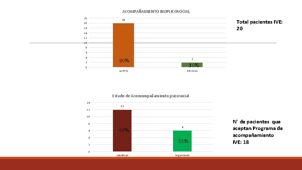 ACOMPAÑAMIENTO BIOPSICOSOCIAL 20 18 18 Total pacientes IVE: 20 16 14 12 10 8