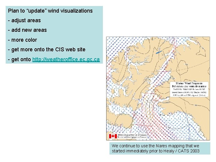 Plan to “update” wind visualizations - adjust areas - add new areas - more