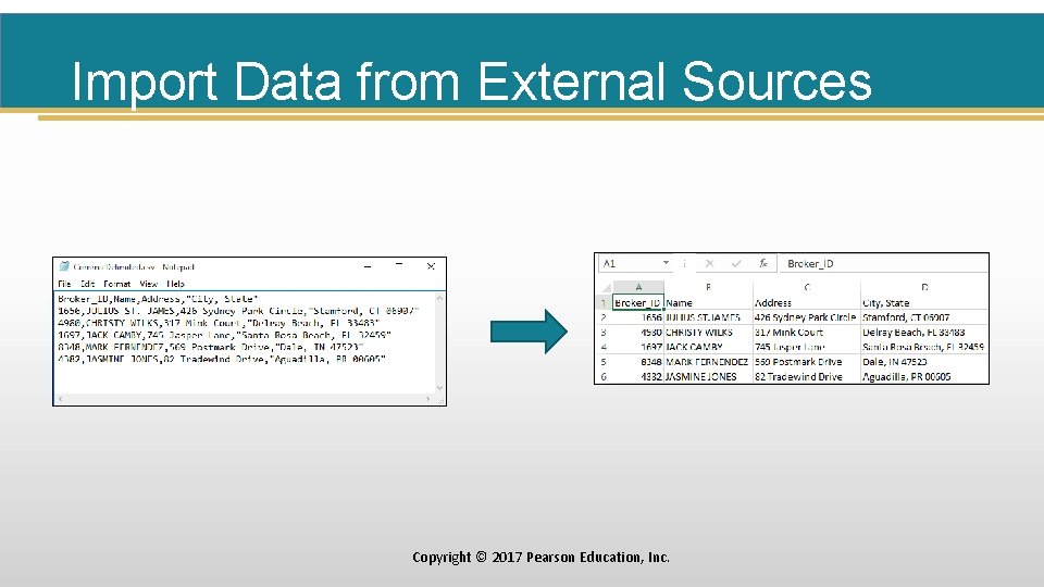 Import Data from External Sources Copyright © 2017 Pearson Education, Inc. 