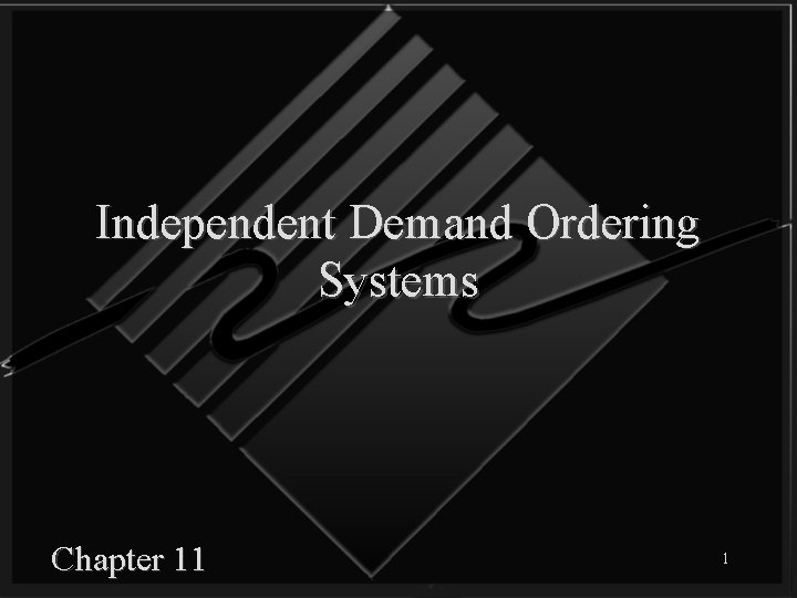 Independent Demand Ordering Systems Chapter 11 1 