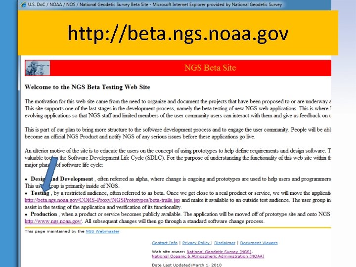 http: //beta. ngs. noaa. gov 