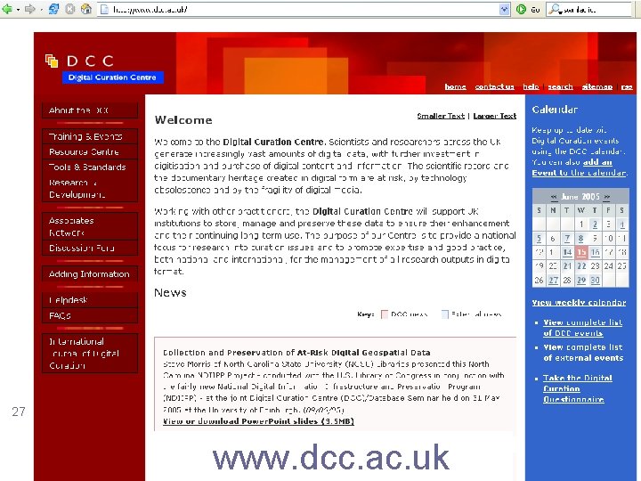 27 www. dcc. ac. uk 27 www. dcc. ac. uk