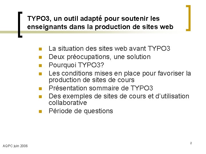 TYPO 3, un outil adapté pour soutenir les enseignants dans la production de sites