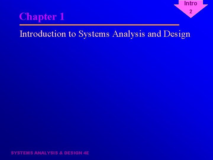 Intro Chapter 1 2 Introduction to Systems Analysis and Design SYSTEMS ANALYSIS & DESIGN