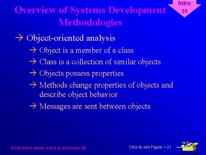 Overview of Systems Development Methodologies à Object-oriented analysis à Object is a member of