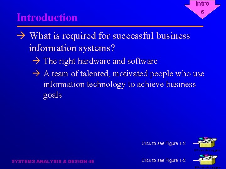 Intro 6 Introduction à What is required for successful business information systems? à The