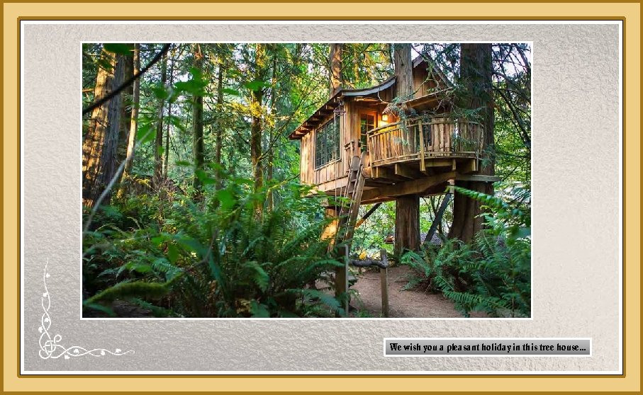 We wish you a pleasant holiday in this tree house. . . 