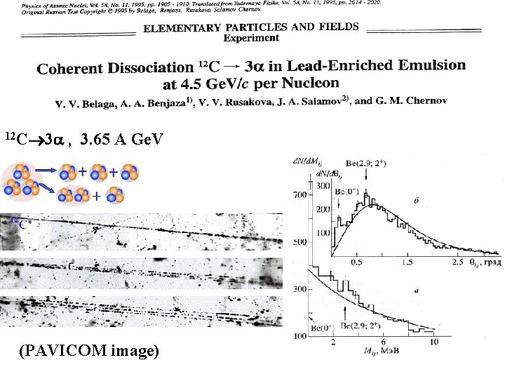 12 C 3 , 3. 65 A Ge. V (PAVICOM image) 5 