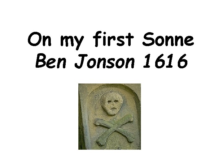 On my first Sonne Ben Jonson 1616 