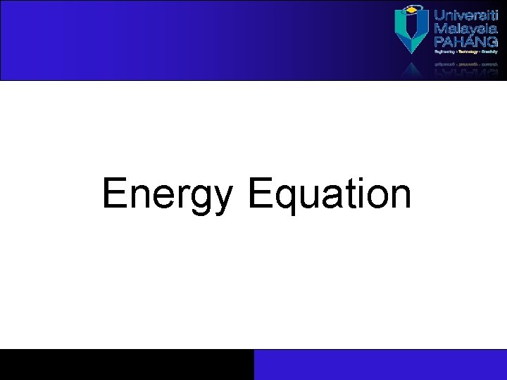 Energy Equation 