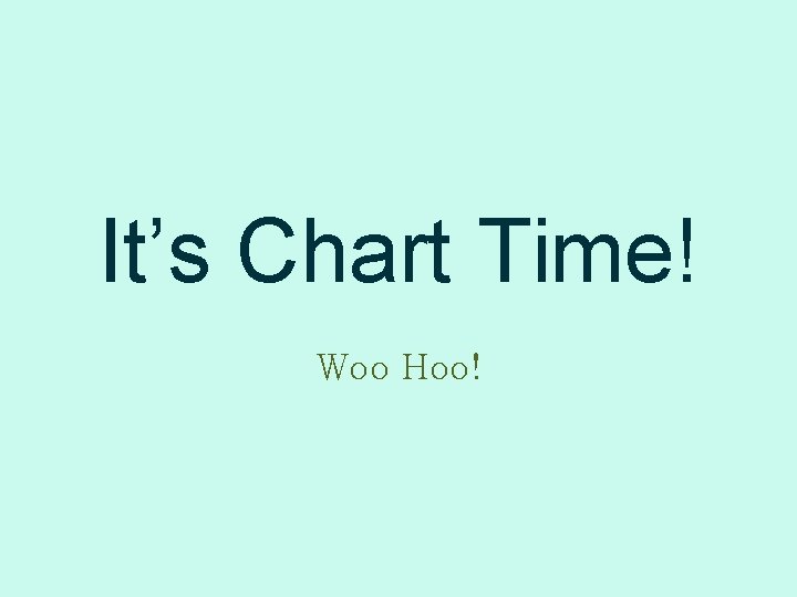 It’s Chart Time! Woo Hoo! 