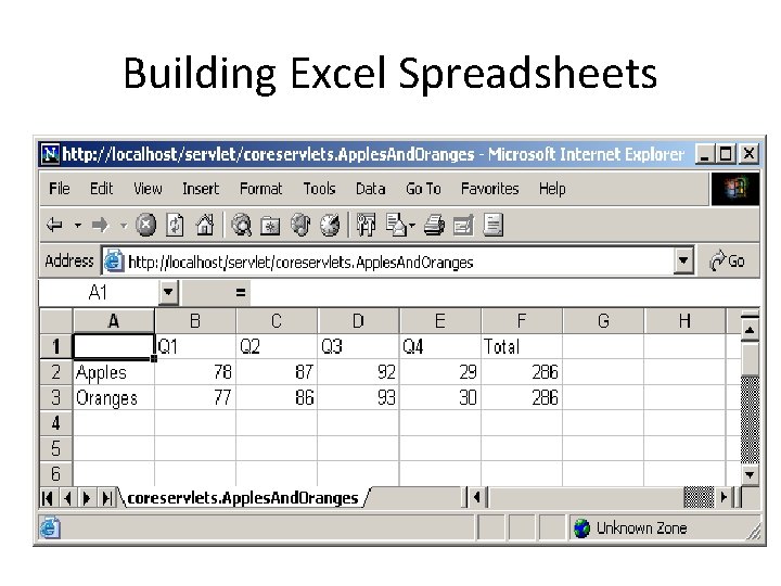 Building Excel Spreadsheets Building Excel Spreadsheets