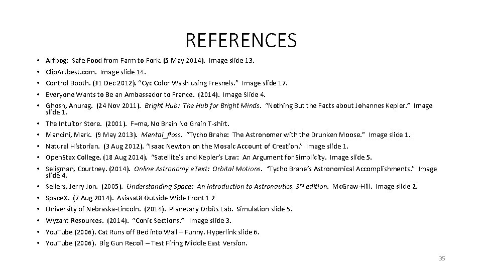 REFERENCES • • • Arfbog: Safe Food from Farm to Fork. (5 May 2014).