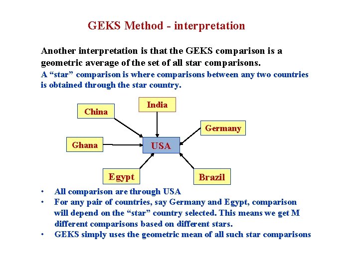 GEKS Method - interpretation Another interpretation is that the GEKS comparison is a geometric