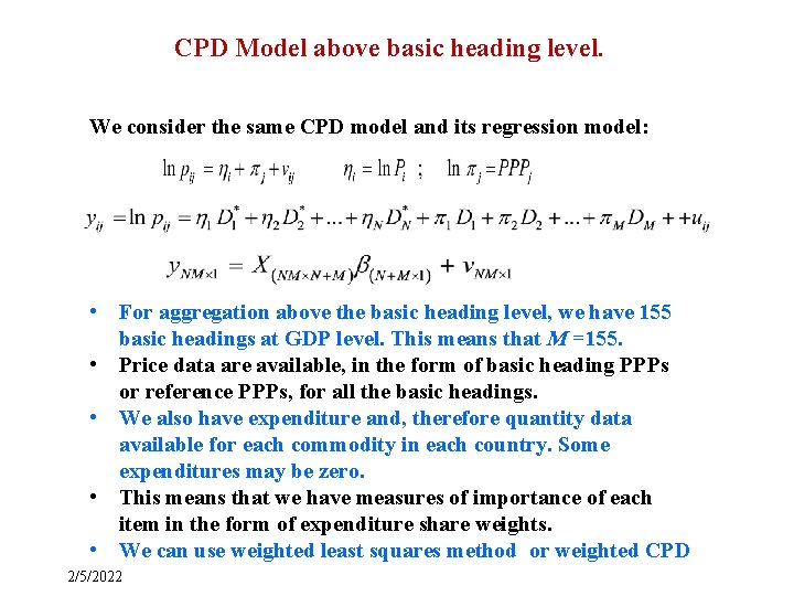 CPD Model above basic heading level. We consider the same CPD model and its