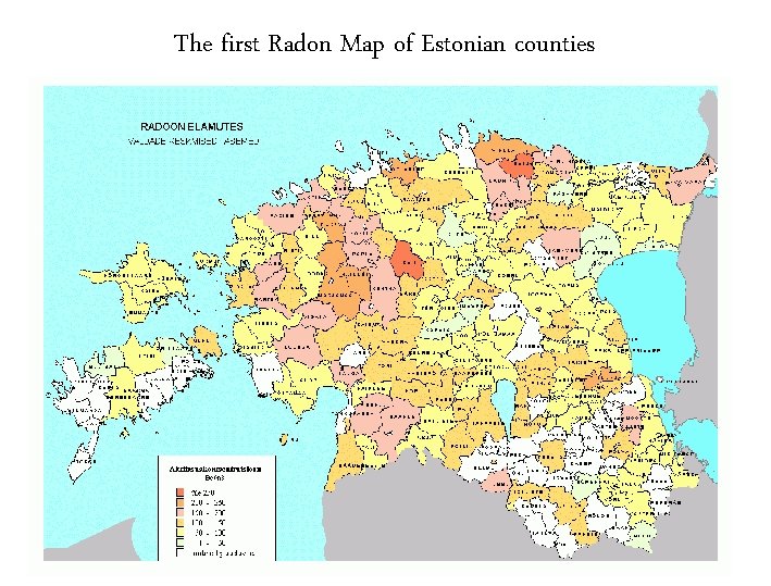 The first Radon Map of Estonian counties 