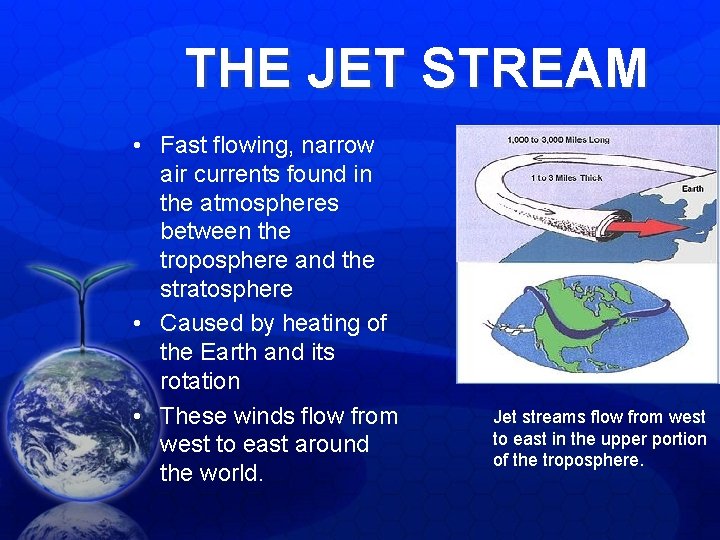 THE JET STREAM • Fast flowing, narrow air currents found in the atmospheres between THE JET STREAM • Fast flowing, narrow air currents found in the atmospheres between