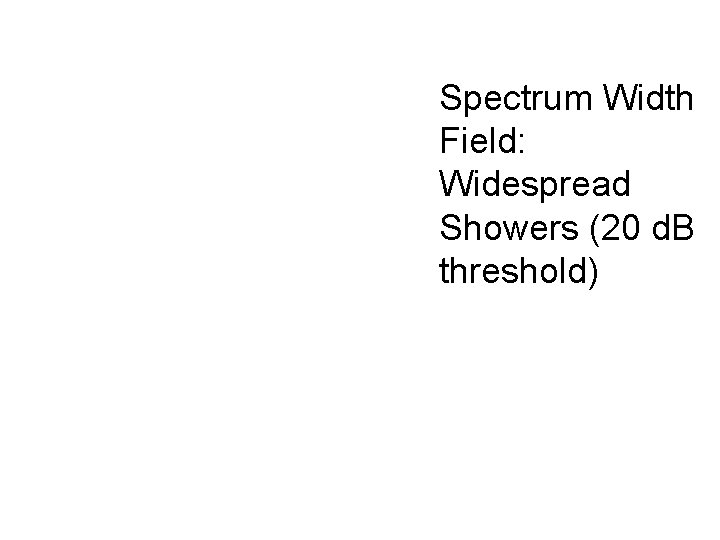 Spectrum Width Field: Widespread Showers (20 d. B threshold) 