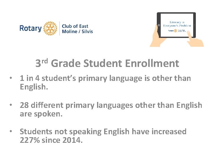 3 rd Grade Student Enrollment • 1 in 4 student’s primary language is other