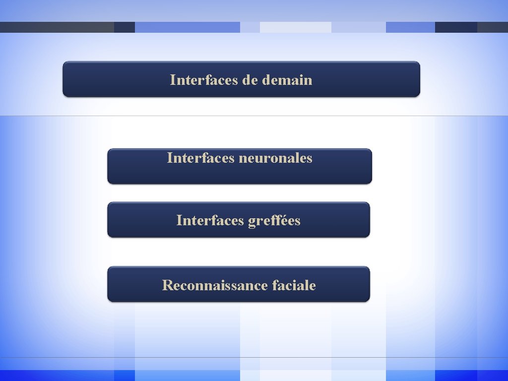 Interfaces de demain Interfaces neuronales Interfaces greffées Reconnaissance faciale 