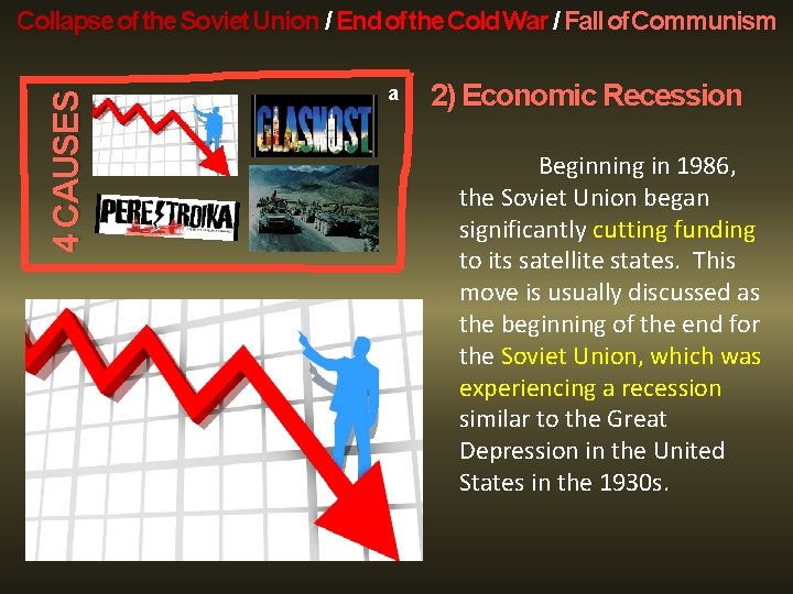 4 CAUSES Collapse of the Soviet Union / End of the Cold War /