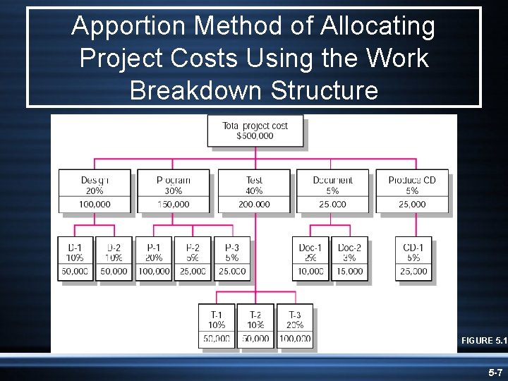 Apportion Method of Allocating Project Costs Using the Work Breakdown Structure FIGURE 5. 1