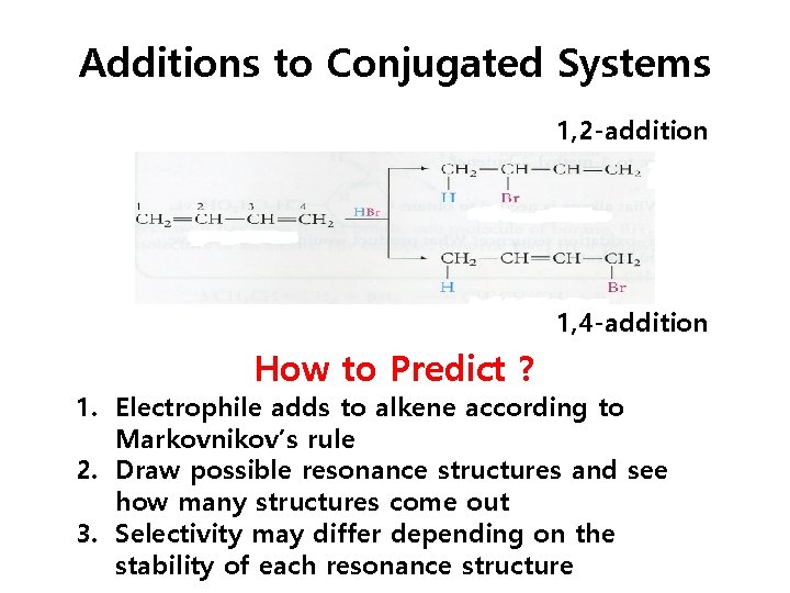 Additions to Conjugated Systems 1, 2 -addition 1, 4 -addition How to Predict ?