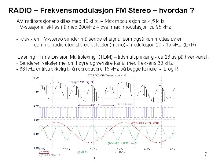 RADIO – Frekvensmodulasjon FM Stereo – hvordan ? AM radiostasjoner skilles med 10 k.