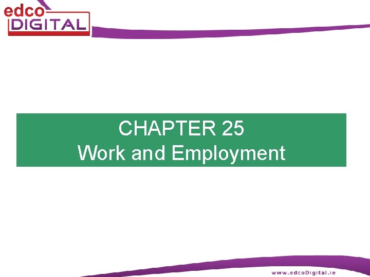 CHAPTER 25 Work and Employment 