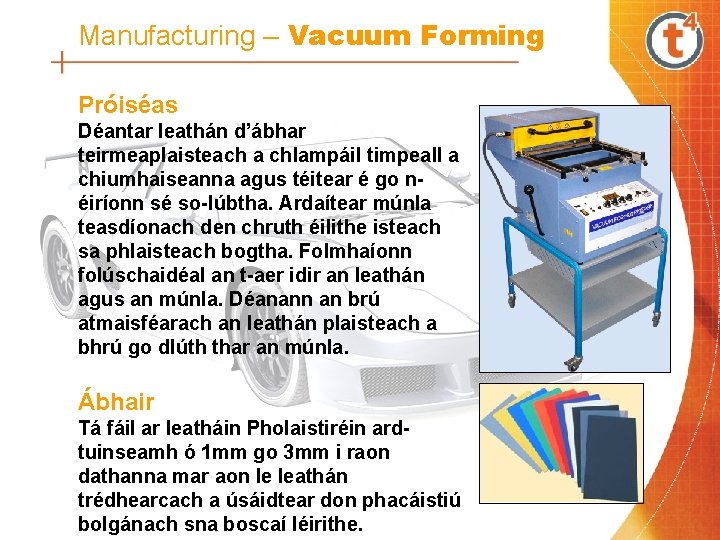 Manufacturing – Vacuum Forming Próiséas Déantar leathán d’ábhar teirmeaplaisteach a chlampáil timpeall a chiumhaiseanna