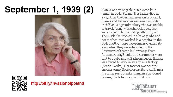 September 1, 1939 (2) http: //bit. ly/invasionofpoland Blanka was an only child in a September 1, 1939 (2) http: //bit. ly/invasionofpoland Blanka was an only child in a