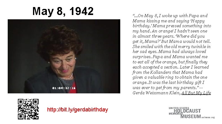 May 8, 1942 http: //bit. ly/gerdabirthday “. . . On May 8, I woke May 8, 1942 http: //bit. ly/gerdabirthday “. . . On May 8, I woke