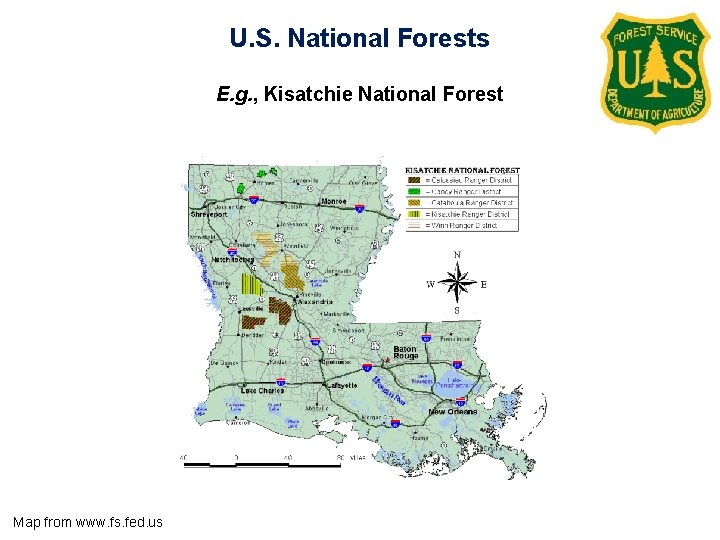 U. S. National Forests E. g. , Kisatchie National Forest Map from www. fs.