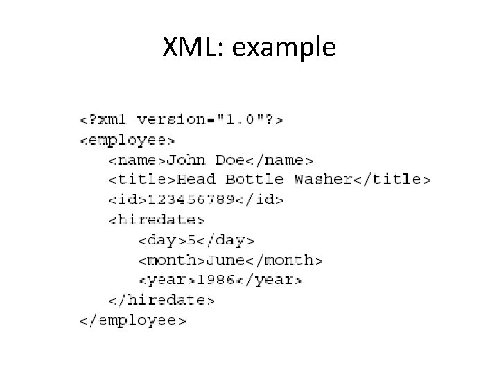 XML: example 