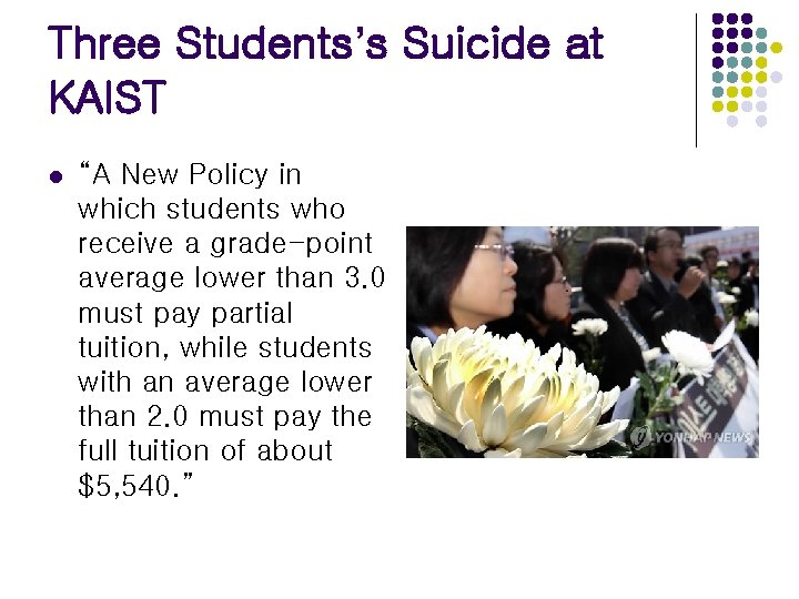 Three Students’s Suicide at KAIST l “A New Policy in which students who receive