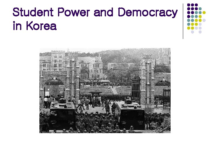 Student Power and Democracy in Korea 