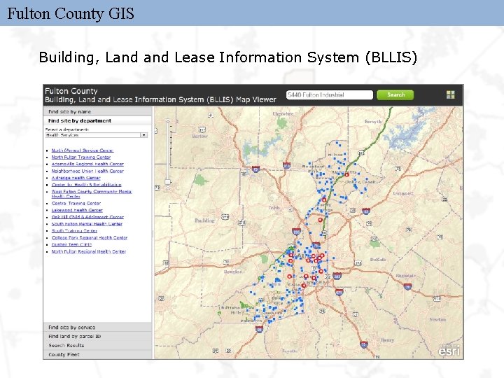 Fulton County GIS Building, Land Lease Information System (BLLIS) 